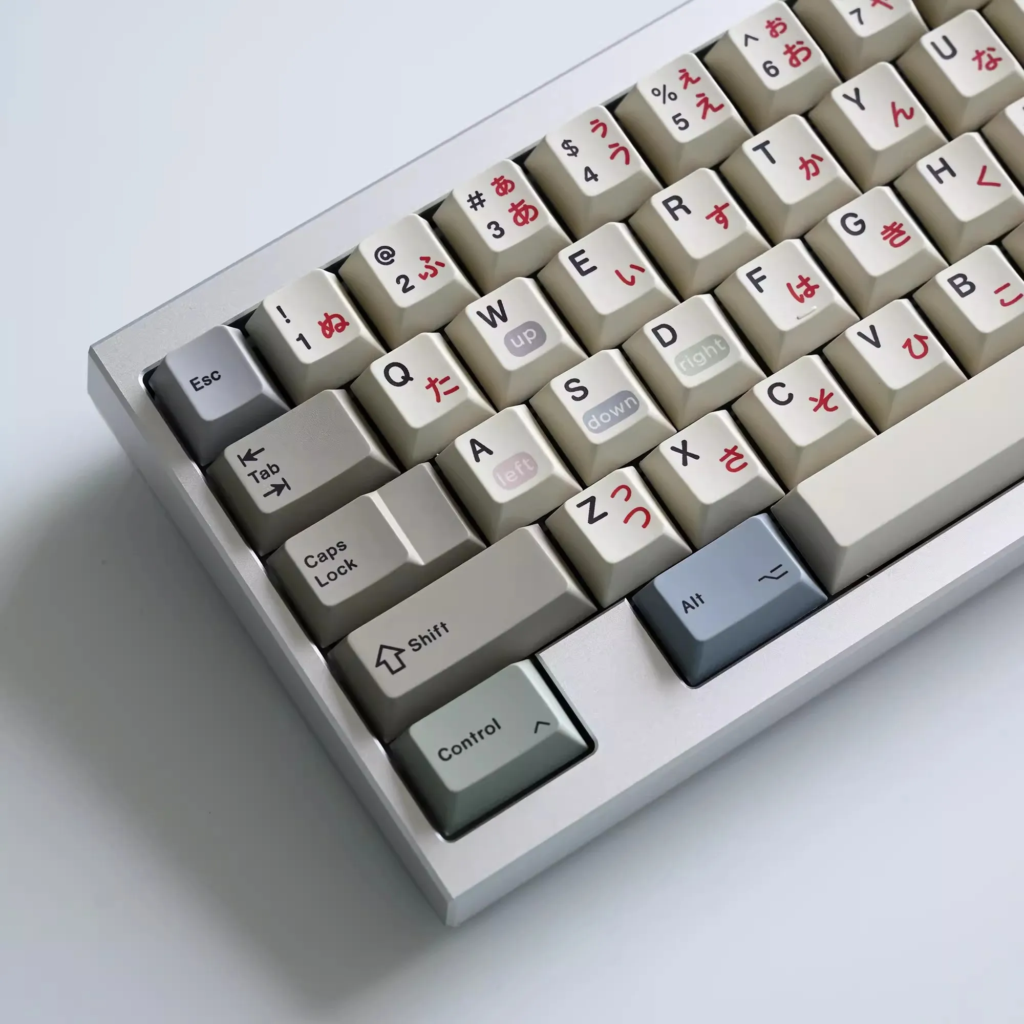 JKDK-teclas PBT con tema Retro, teclas de sublimación de tinte con perfil de cereza para WKL Alice 68 980 75 87 104, juego completo de teclado mecánico - imagen 4