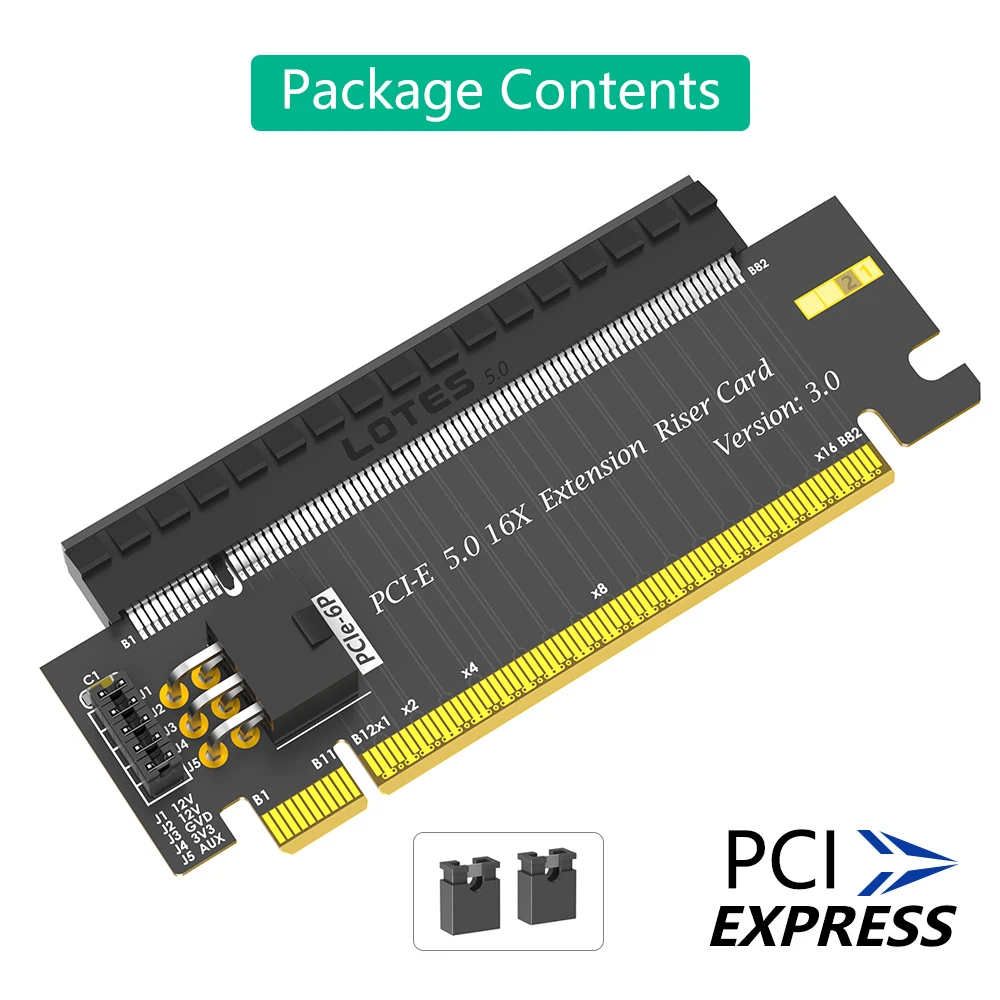 Tarjeta elevadora de extensión PCI-E x16, adaptador de prueba PCIe 5,0 x16, tarjeta protectora, compatible con fuente de alimentación externa - imagen 4
