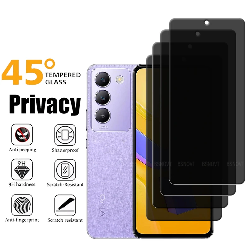 4/3/2/1 Uds para Vivo V40 SE vidrio Vivo V40 SE vidrio templado Protector de teléfono Anti-espía privacidad para Protector de pantalla Vivo V40 SE - imagen 2