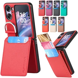Funda de cuero OPPO Find N2 con tarjetero y cierre magnético