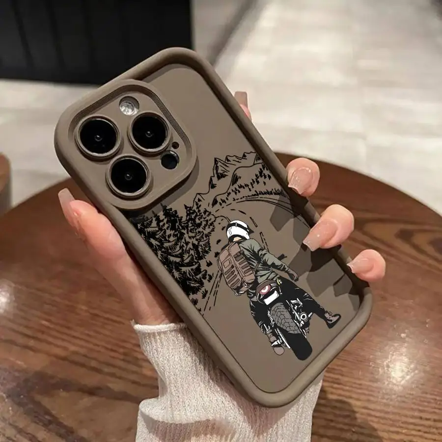 Funda para Apple iPhone 16e 16 Plus 11 11Pro 13 Pro MAX 12 Mini 15 Plus 14 XS XR cubierta suave dibujos animados motocicletas de montaña y carretera - imagen 4