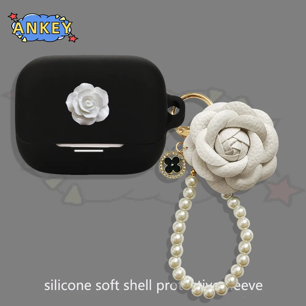 Funda para Anker Soundcore K20i, fundas de silicona con bonitos auriculares de tiburón, funda protectora suave para auriculares, piel para auriculares con colgante - imagen 4