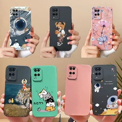Para Oppo A54 A54S funda de teléfono Cool astronauta silicona líquida cobertura completa Anti caída parachoques suave para OppoA54 4G protectores traseros