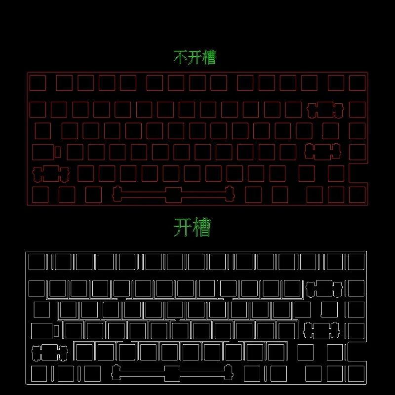 Placa de posicionamiento de teclado PMO Wave75 personalizada Fr4 Pom Pc Pp fibra de carbono ánodo de latón PCB de aluminio accesorios de diseño para jugadores Diy - imagen 5