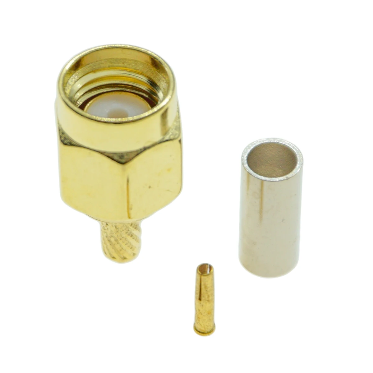 10 Uds RP-SMA macho enchufe engarzado RG174 RG316 LMR100 cable conector Coaxial RF - imagen 2