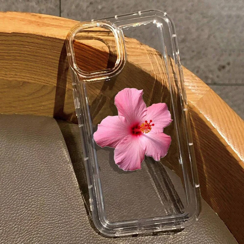 Funda de teléfono transparente con estampado de flor de lirio realista para iPhone 16E 16 15 14 13 12 11 Pro Max XS XR X 7 8 15 16 Plus SE cubierta a prueba de golpes - imagen 2