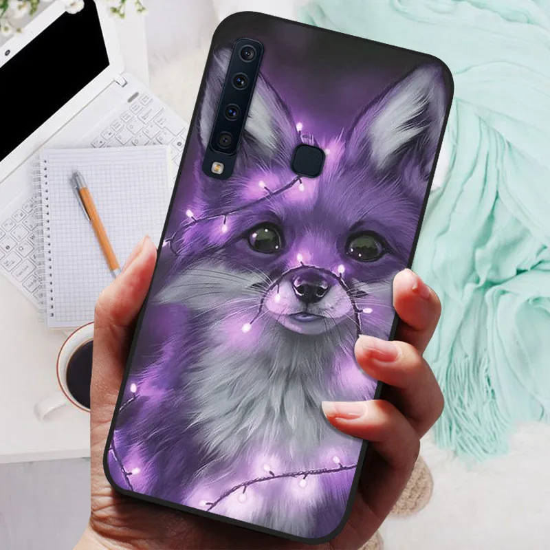 Para Samsung A9 2018 Funda nueva TPU silicona a prueba de golpes Funda de teléfono de gato para Samsung Galaxy A9 A7 2018 A 9 A920 Funda impresión suave - imagen 2