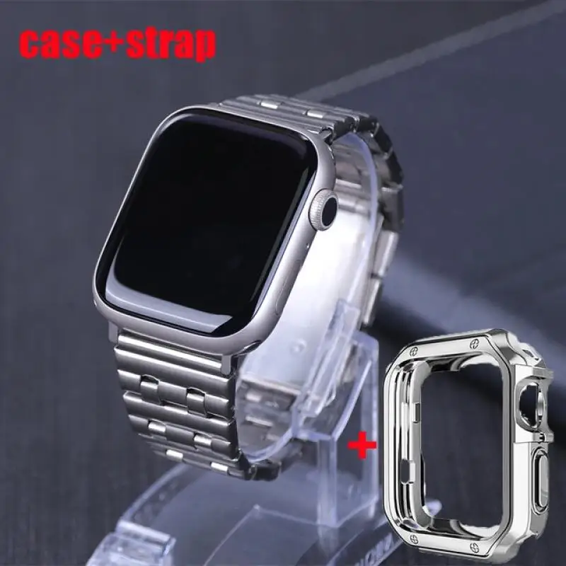 Funda de TPU + correa de Metal para iWatch Ultra 49mm banda de acero inoxidable para Apple Watch Series 10 9 8 46mm 42mm 41mm 45mm 40mm 44mm - imagen 2