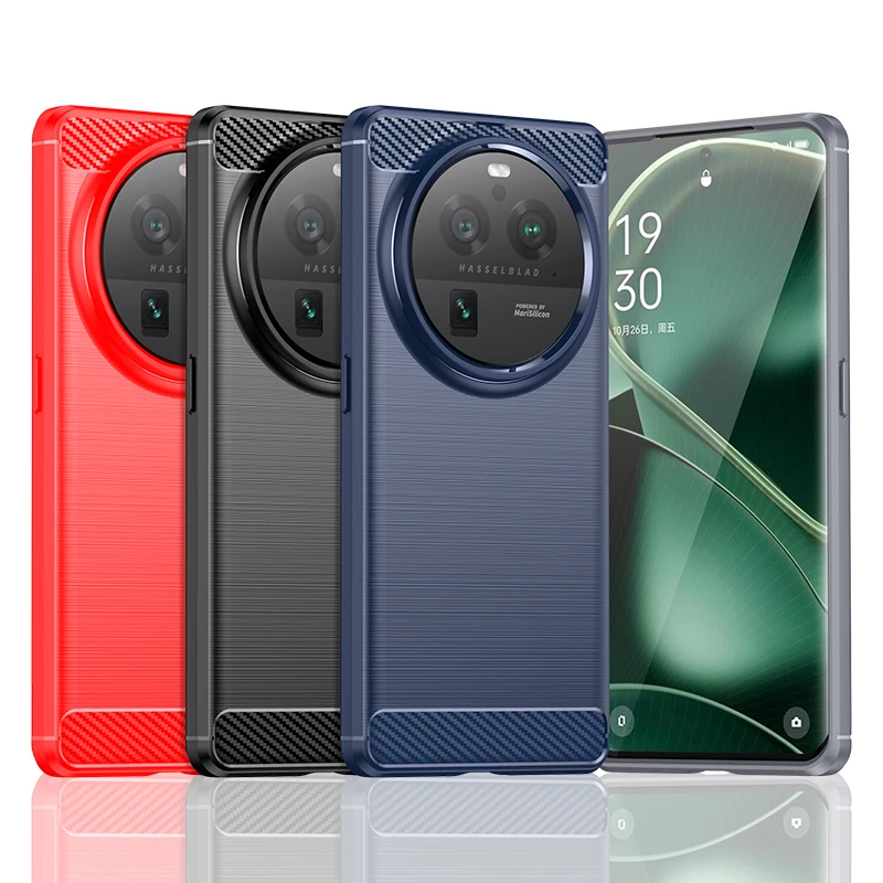 Funda de fibra de carbono a prueba de golpes para OPPO Find X6 Pro, cubierta trasera suave de TPU, Fundas para OPPO Find X 6 X6 Pro - imagen 2