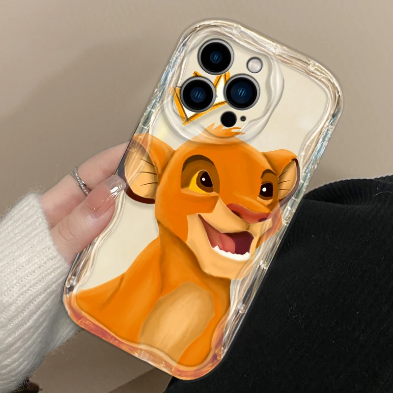 Funda de teléfono de El Rey León para Apple, carcasa de aceite para iPhone 15, 14, 13, 12, 11 Pro, X, XR, XS, Max Plus, 8, 7 Plus, SE Wave - imagen 4