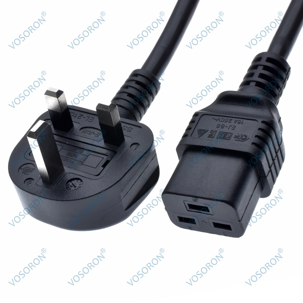 C19 a Reino Unido BS1363 Singapur Malasia 3 pines a IEC 320 C19 Cable de extensión de alimentación para chasis PDU 16A250V adaptador cuadrado tipo G - imagen 4
