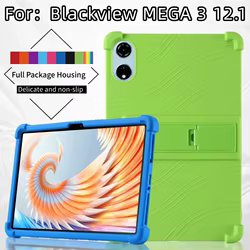 Funda segura de silicona suave para niños para Blackview Mega 3 2025, funda protectora a prueba de golpes con soporte ajustable para tableta de 12,1 pulgadas
