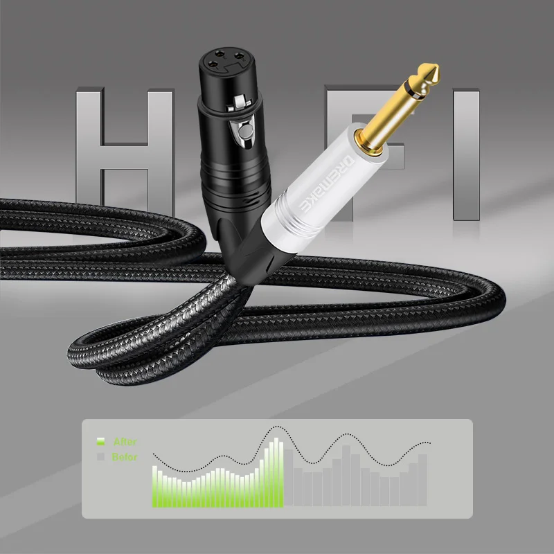 Mono 6,35mm 1/4 pulgadas TS macho a XLR hembra Cable de interconexión desequilibrio para amplificador de potencia Audio escenario DJ estudio consola de Audio - imagen 3