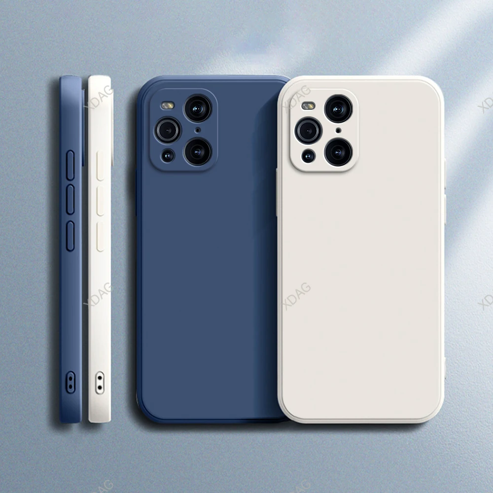 Funda de teléfono suave para OPPO FindX3 Find X3 Pro X3Pro 5G PEDM00, funda trasera Original de silicona líquida de Color puro contratado a prueba de golpes