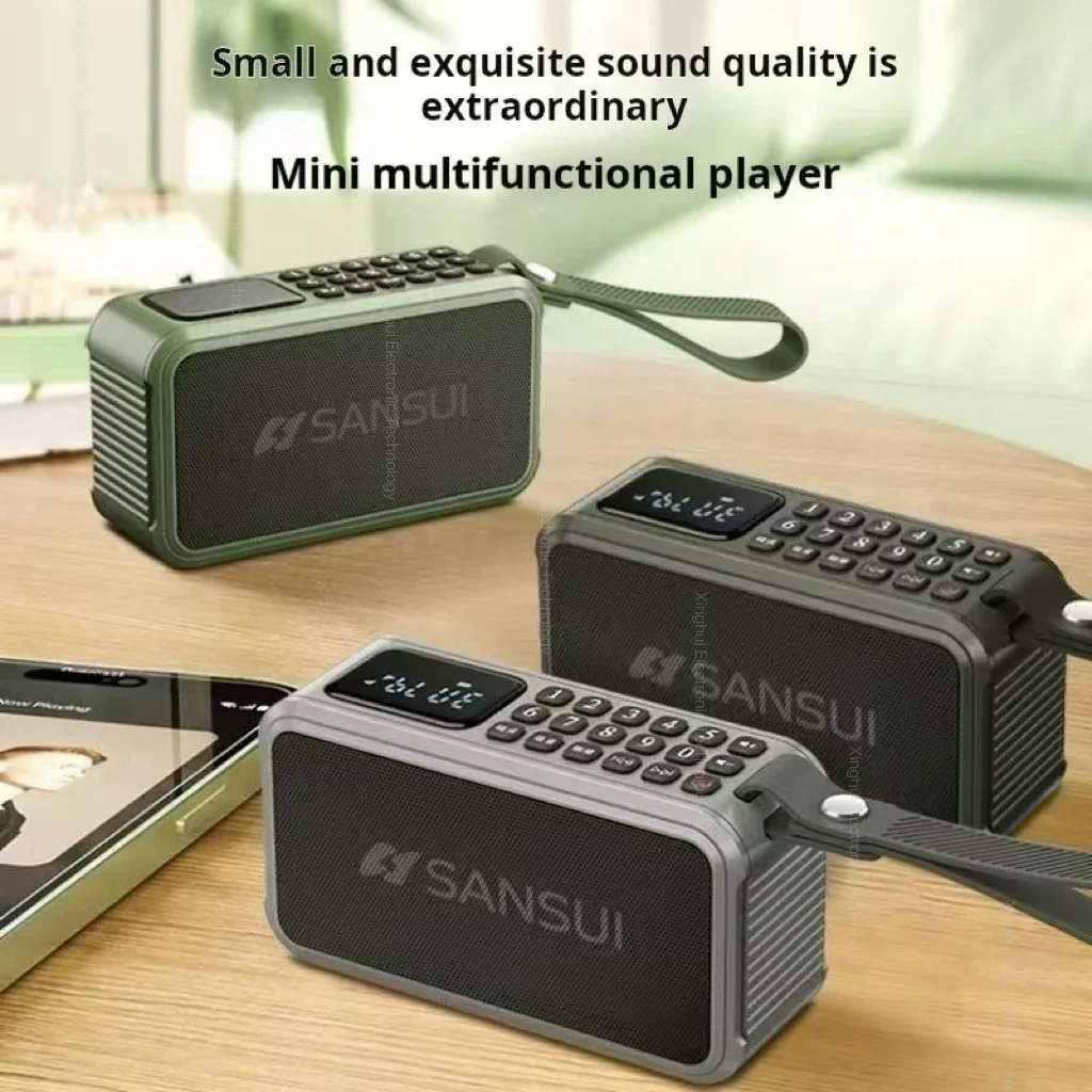 SANSUI F62 altavoz estéreo portátil con Bluetooth de graves altavoz Bluetooth Vintage Mini Radio Walkman reproductor de música compatible con TWS/FM/AUX - imagen 4