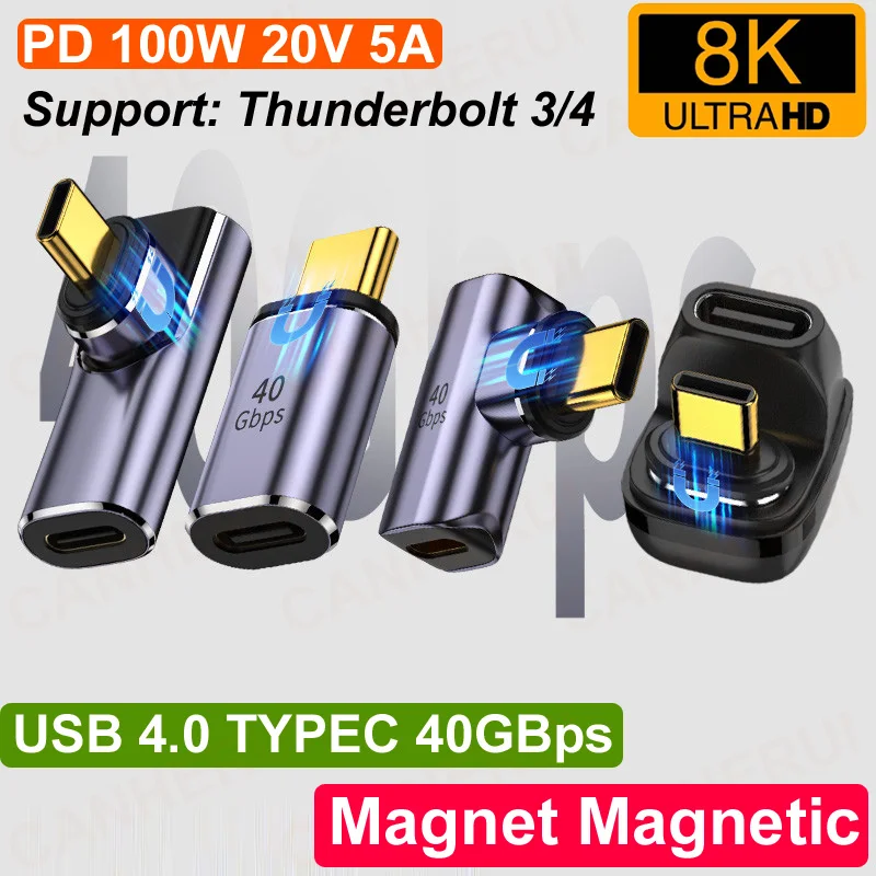 Imán magnético USB 4,0 TYPE-C 8k @ 60hz Pd 100w 5A carga rápida transferencia de datos 40gbps Cable para Thunderbolt 3/4 TV HDTV portátil Ph