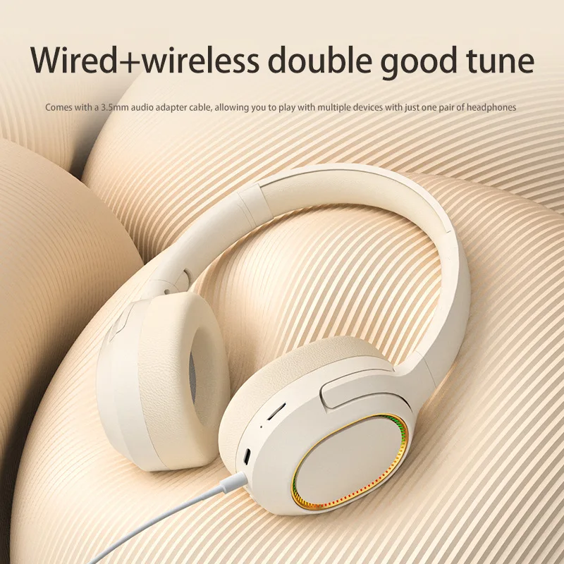 NEWWMSNR lumière colorée sans fil Bluetooth casque Surround son casque sport Gamer écouteur Support TF/AUX réduction du bruit - imagen 5