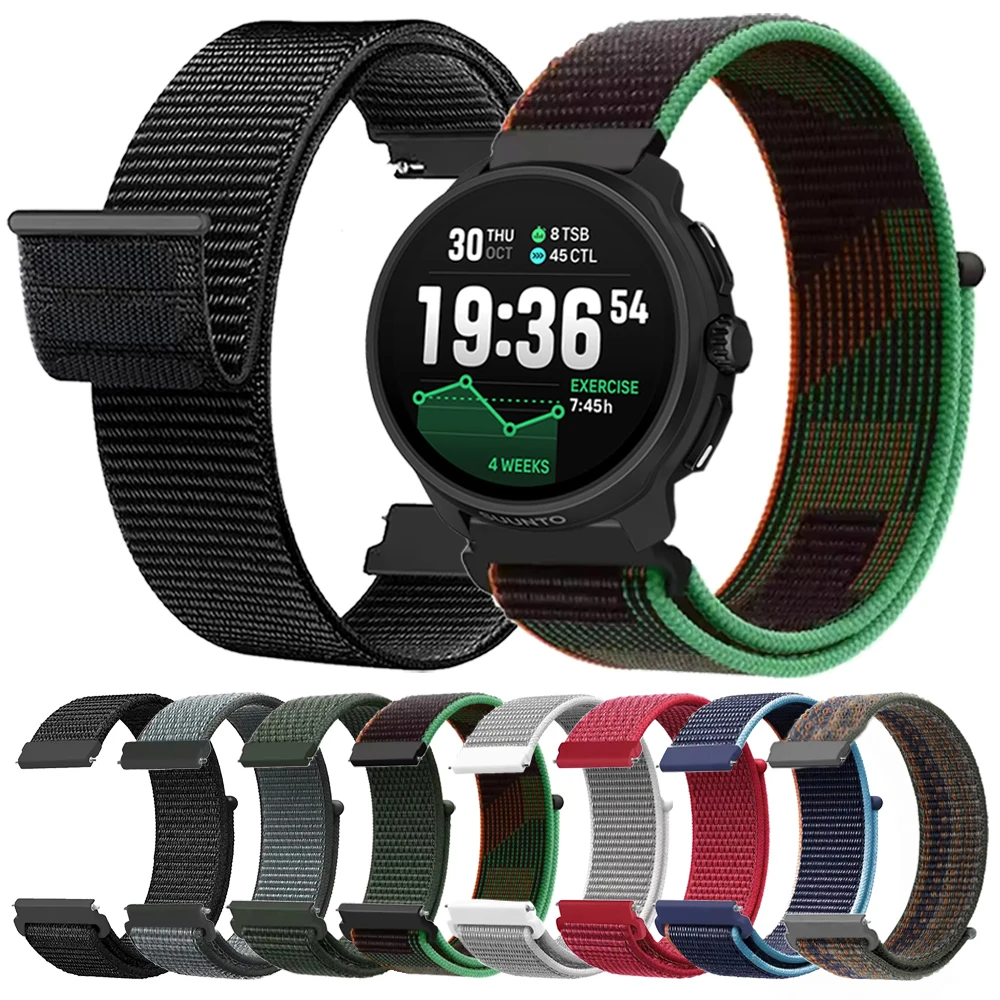 Correa de nailon de 20mm y 22mm para SUUNTO RACE S/2 RUN OCEAN VERTICAL, pulsera para SUUNTO 3 Fitness/5/9 PEAK DLC, correas de reloj deportivas