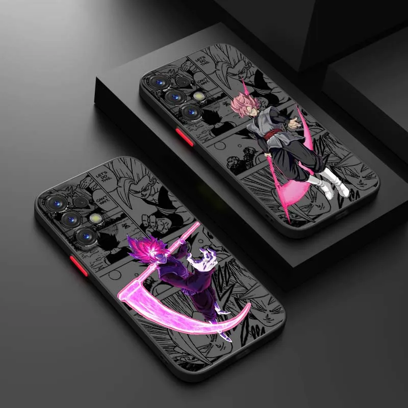 D-Dragon Ball Anime Goku funda divertida para Samsung Galaxy A71 A55 A54 A51 A16 A06 A04e 5G funda de teléfono translúcida esmerilada