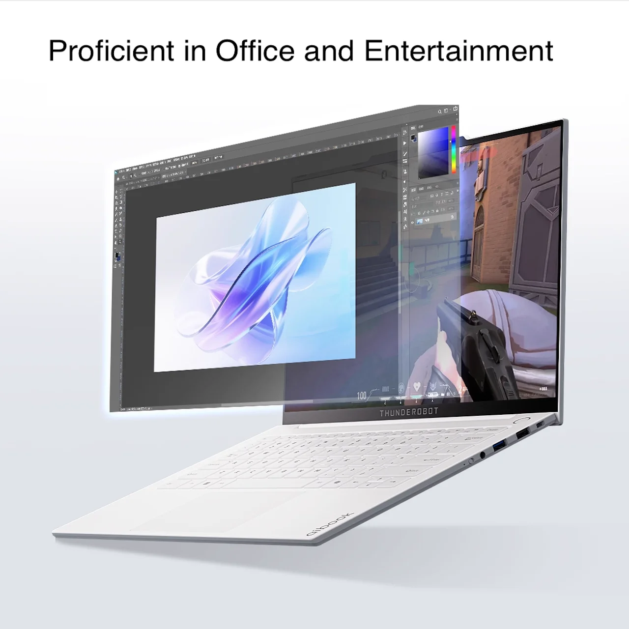 ¡Nueva llegada! ThundeRobot Aibook14Air 14 pulgadas AMD R7-8745HS 2.8K 32GB 1T SSD portátil de oficina AI ultrafino de alto rendimiento blanco - imagen 4