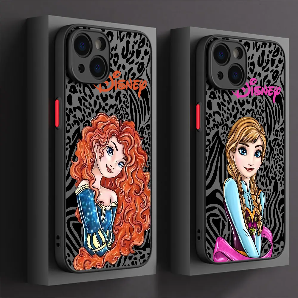 Disney Princess Art funda de teléfono para Apple iPhone 15 16 Pro XS Max 13 14 Plus XR SE 7 8 12 11 Pro plus mate - imagen 4