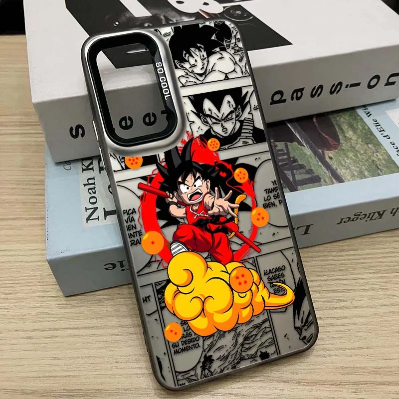 D-Dragon Ball Son Goku funda de dibujos animados para Redmi Note 14 13 12 11 10 9 8 Pro Plus funda de teléfono plateada colorida - imagen 4