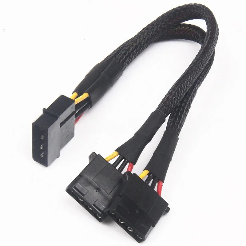 Molex-divisor de Cable 1 a 2, Cable de unidad óptica de disco duro IDE, 20CM, 2 vías, Cable de alimentación grande de 4 pines, adaptador de enchufe macho a hembra