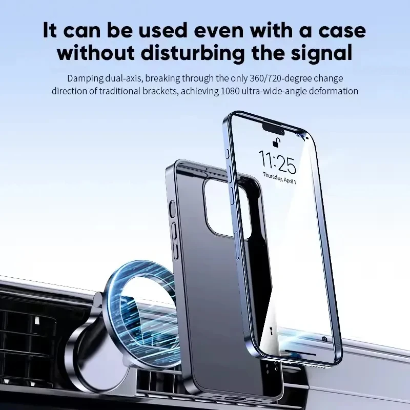 Soporte plegable para móvil de coche con imán para MagSafe 360 °   Soporte magnético ajustable para coche para iPhone 16 Huawei Xiaomi en el coche - imagen 5