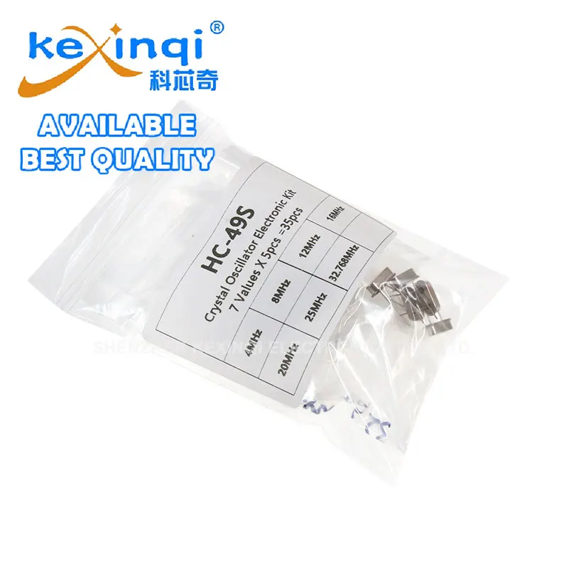 (35 uds/kit) oscilador de cristal pasivo de cristal de cuarzo HC-49S 4MHz 8MHz 12MHz 16MHz 20MHz 25MHz 32,768MHz - imagen 3
