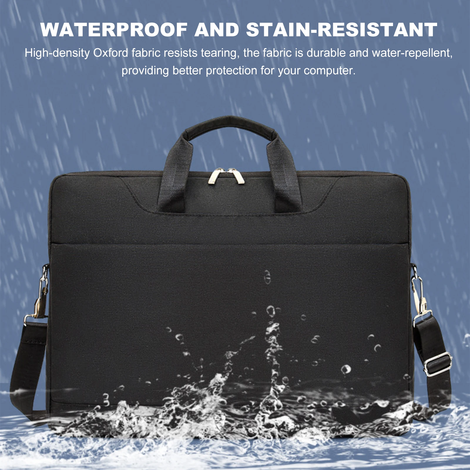 Bolso de hombro protector para ordenador portátil de 15,6 pulgadas, Estuche de transporte para portátil, maletín repelente al agua, funda para portátil o tableta - imagen 3
