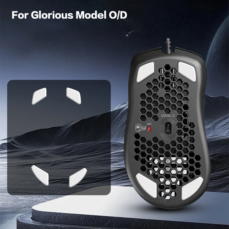 1 Juego de pegatinas de pie de ratón de repuesto, almohadilla antideslizante para patines de ratón para ratón de juegos Glorious Model O/Model D para jugadores de ordenador - imagen 2