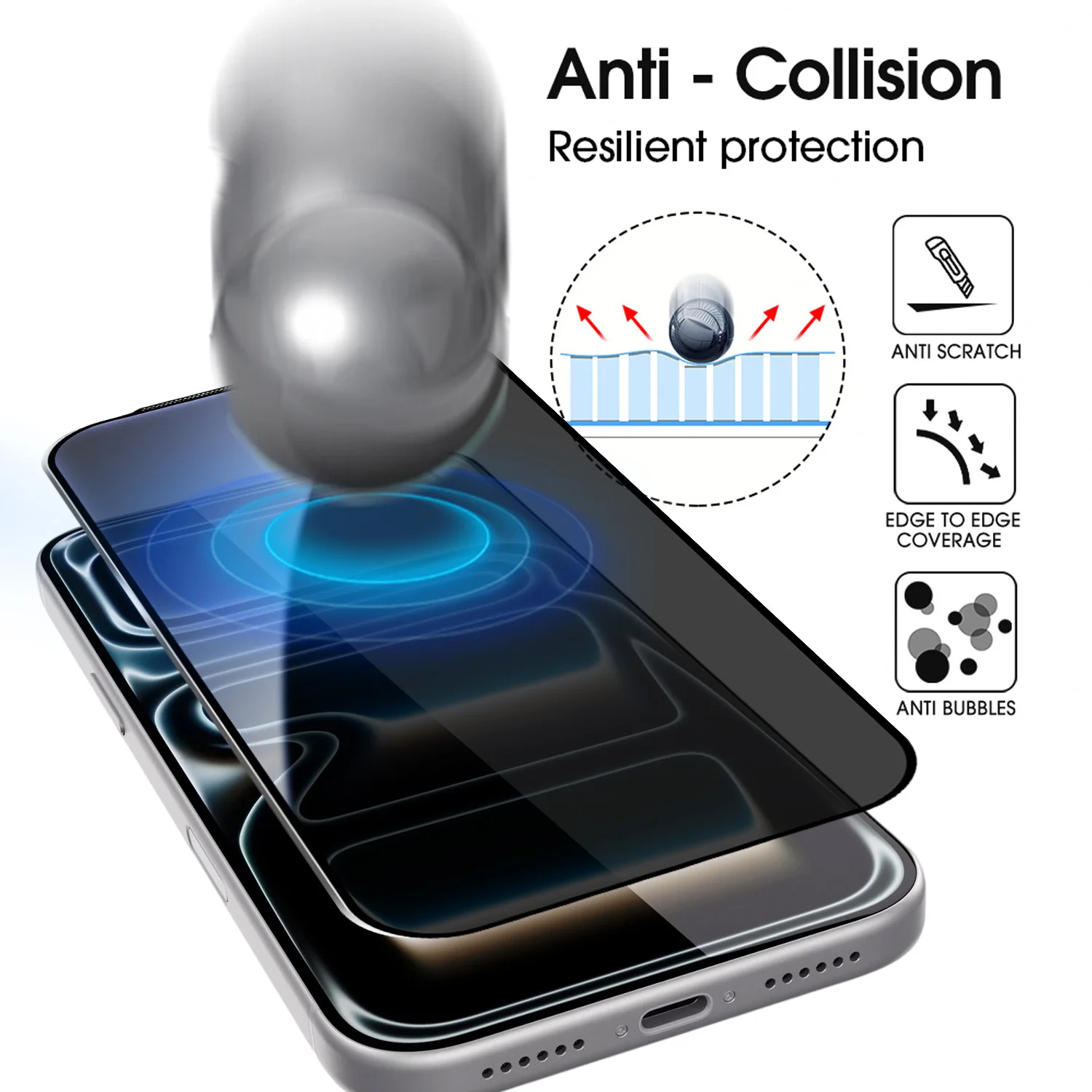 Protector de pantalla de privacidad de fácil instalación sin polvo para IPhone 17 Pro Max película de vidrio templado antiespía 9H para iPhone 17 17Air - imagen 4