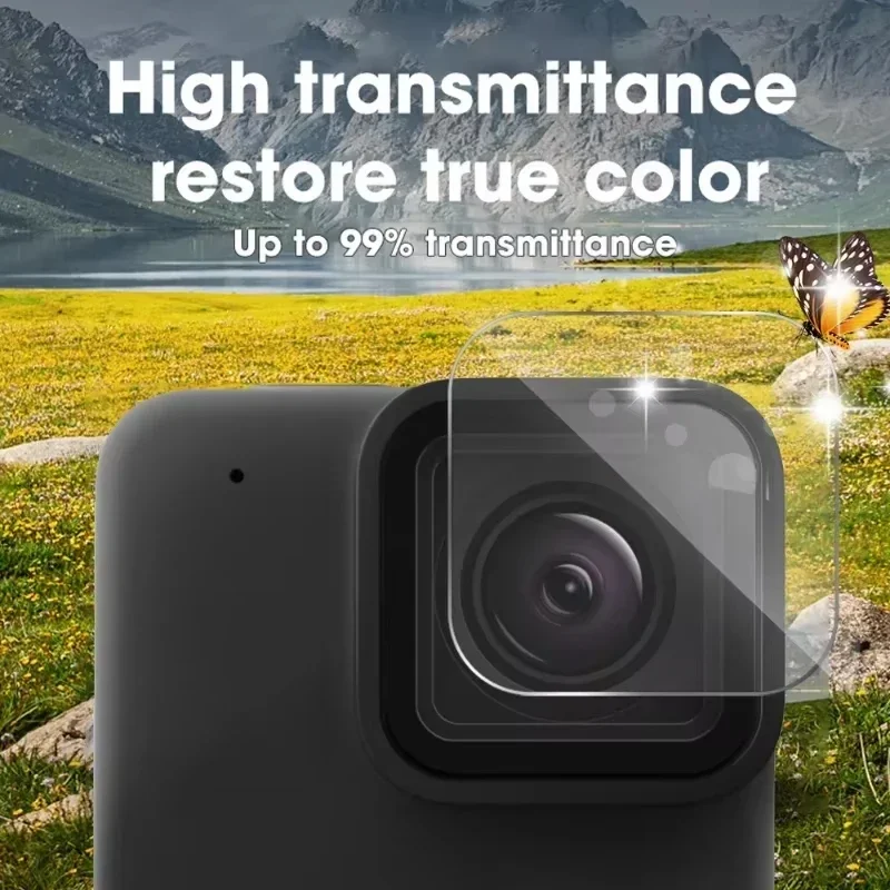 Cubierta protectora de pantalla de vidrio templado para GoPro Hero 11 Mini, película protectora de lente negra para accesorios Hero 11 Mini - imagen 4