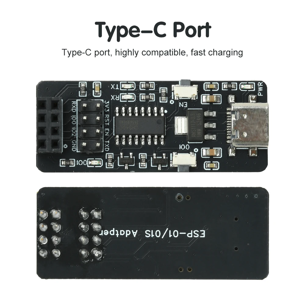 Módulo de transmisión transparente inalámbrico CH340 ESP-01/01S ESP8266 puerto serie a placa adaptadora de módulo Wifi tipo C - imagen 5