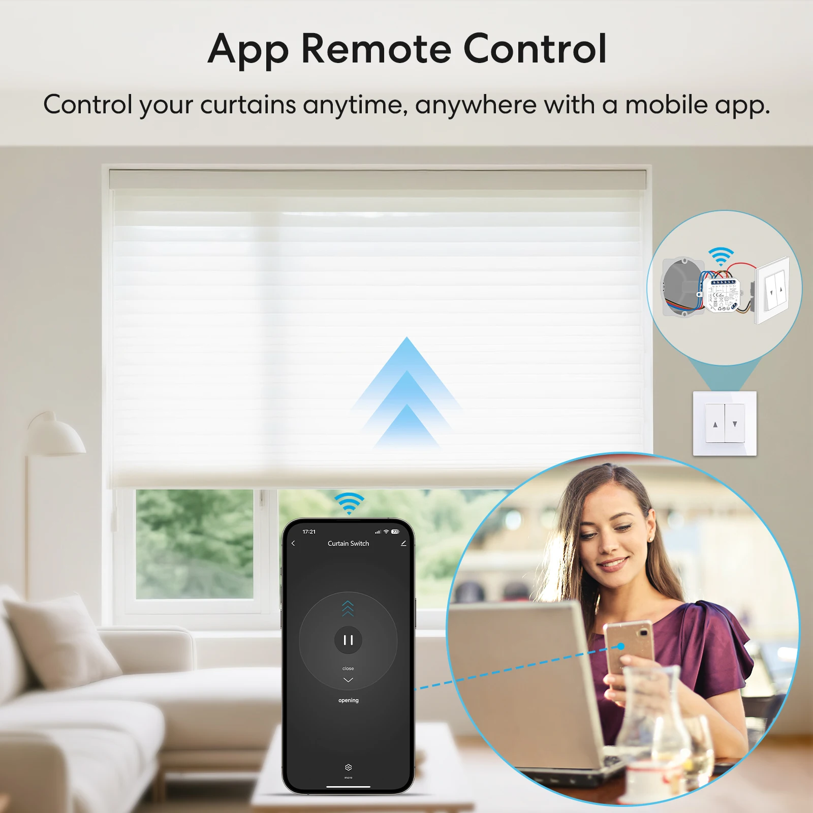 RiooCubee Tuya Smart Life, tragaluz inteligente, persianas, toldos motorizados, configuración de tiempo de ejecución, Control remoto a través del asistente de hogar Alexa - imagen 2