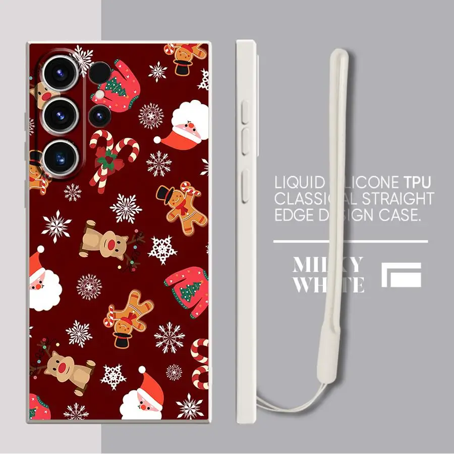 Funda para Samsung Galaxy S21 Plus S23 S20 S22 Ultra S25 Edge Note 20 10 Ultra S24 FE funda suave bonita Navidad - imagen 2
