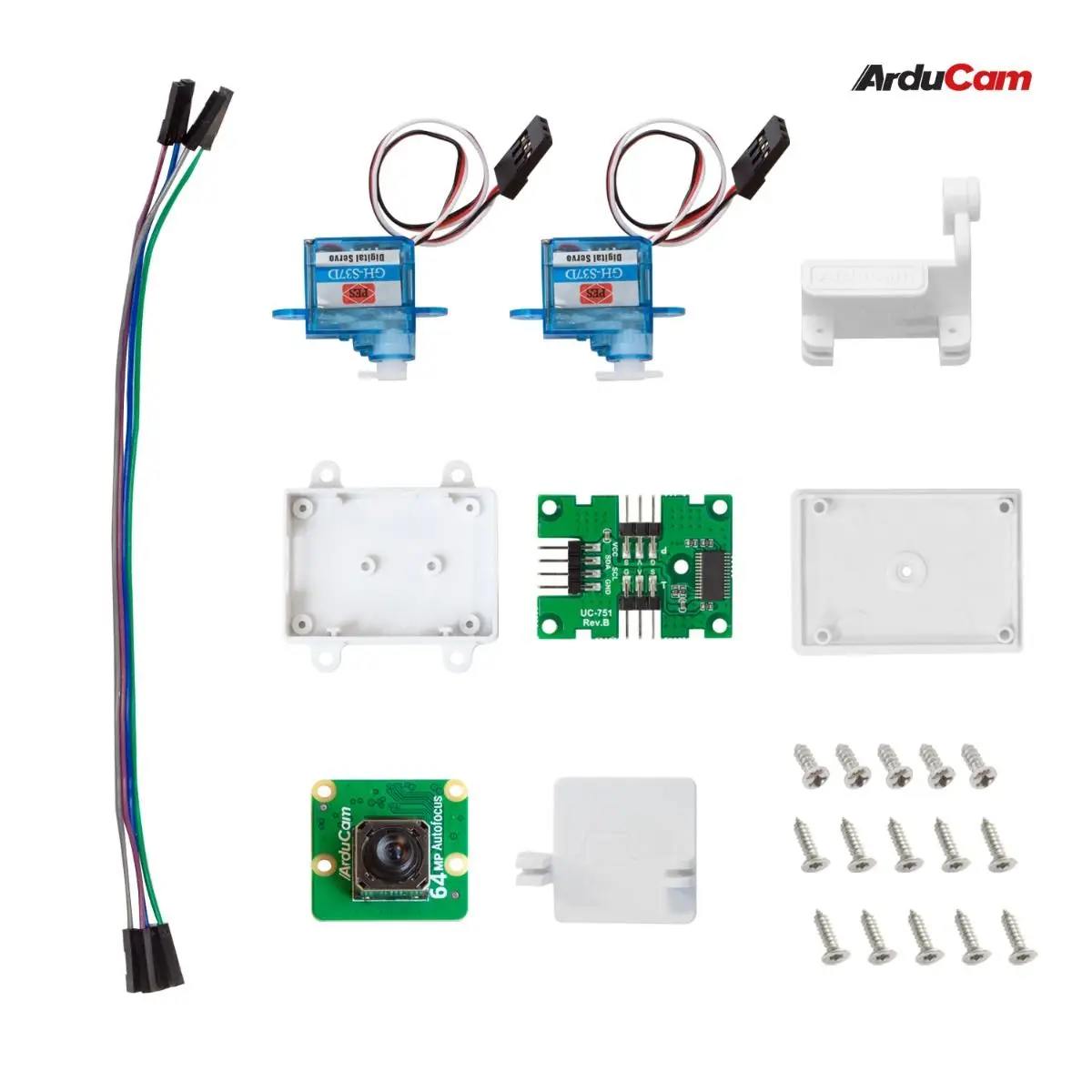 Arducam-Kit de cámara y Pan-Tilt para Raspberry Pi, 64MP