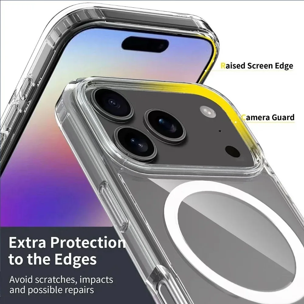 Funda de teléfono con protección magnética para iPhone 17/ 17Pro/17 Air/17Pro Max, cubierta transparente MagSafe magnética de grado transparente a prueba de golpes - imagen 5