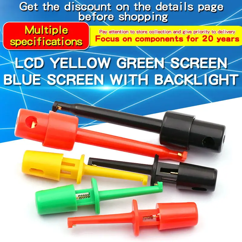 5 uds Mini Clips de gancho de prueba individuales sondas de prueba para Clips de prueba electrónicos Clips de prueba de gancho grandes/pequeños