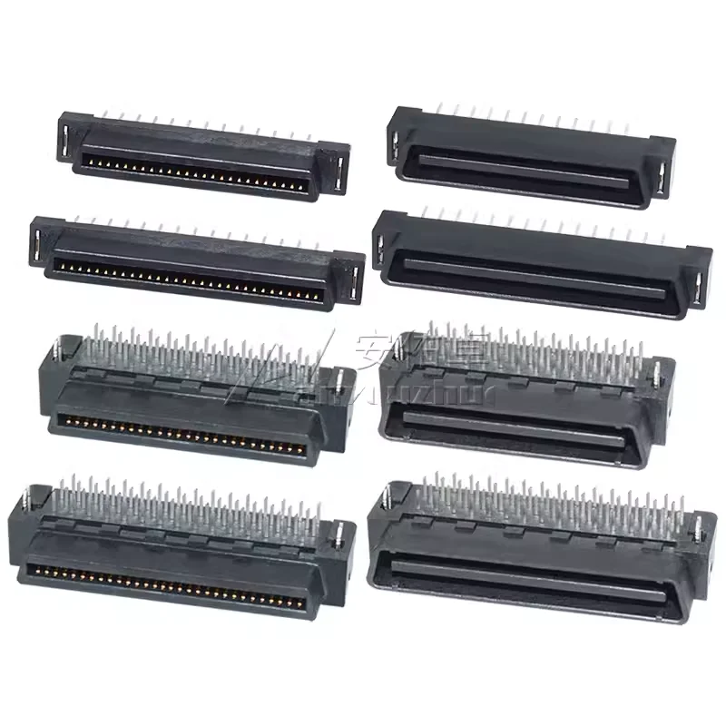 Placa de soldadura de conector Servo SCSI de plástico completo, asiento macho y hembra, 30P, 40P, 50P, 60P, 80P, ranura de 100 Pines, aguja curva recta - imagen 2