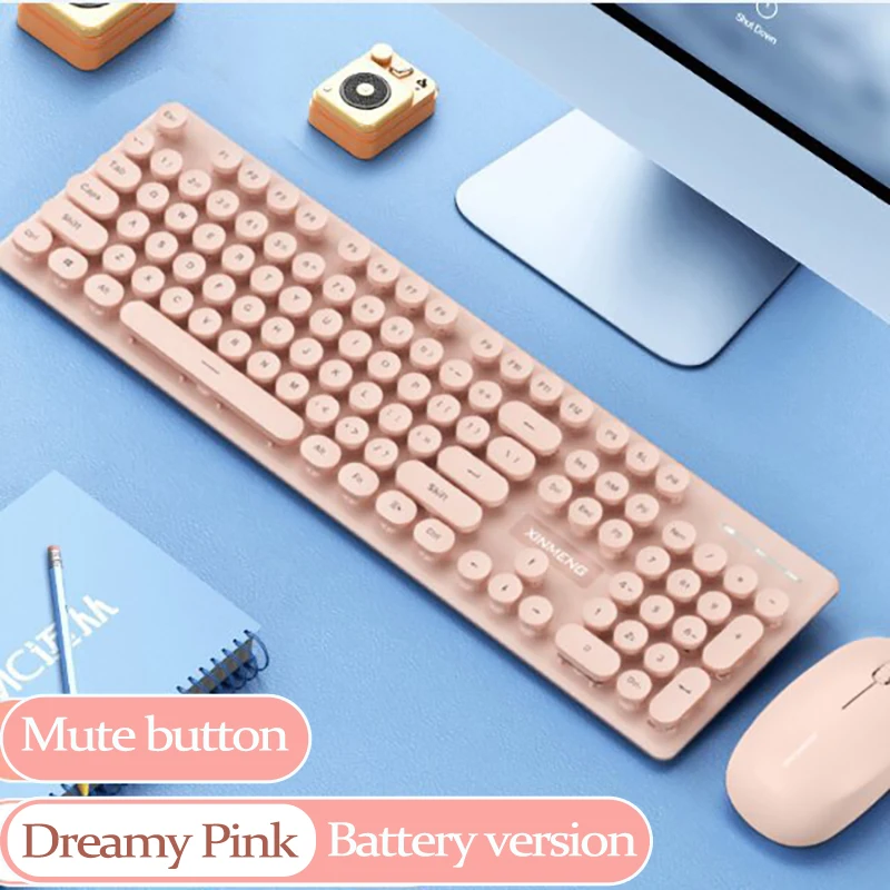 UTHAI N600 2,4G Oficina negocios niños y niñas personalidad teclado ratón inalámbrico Punk sensación mecánica teclado ratón conjunto - imagen 2