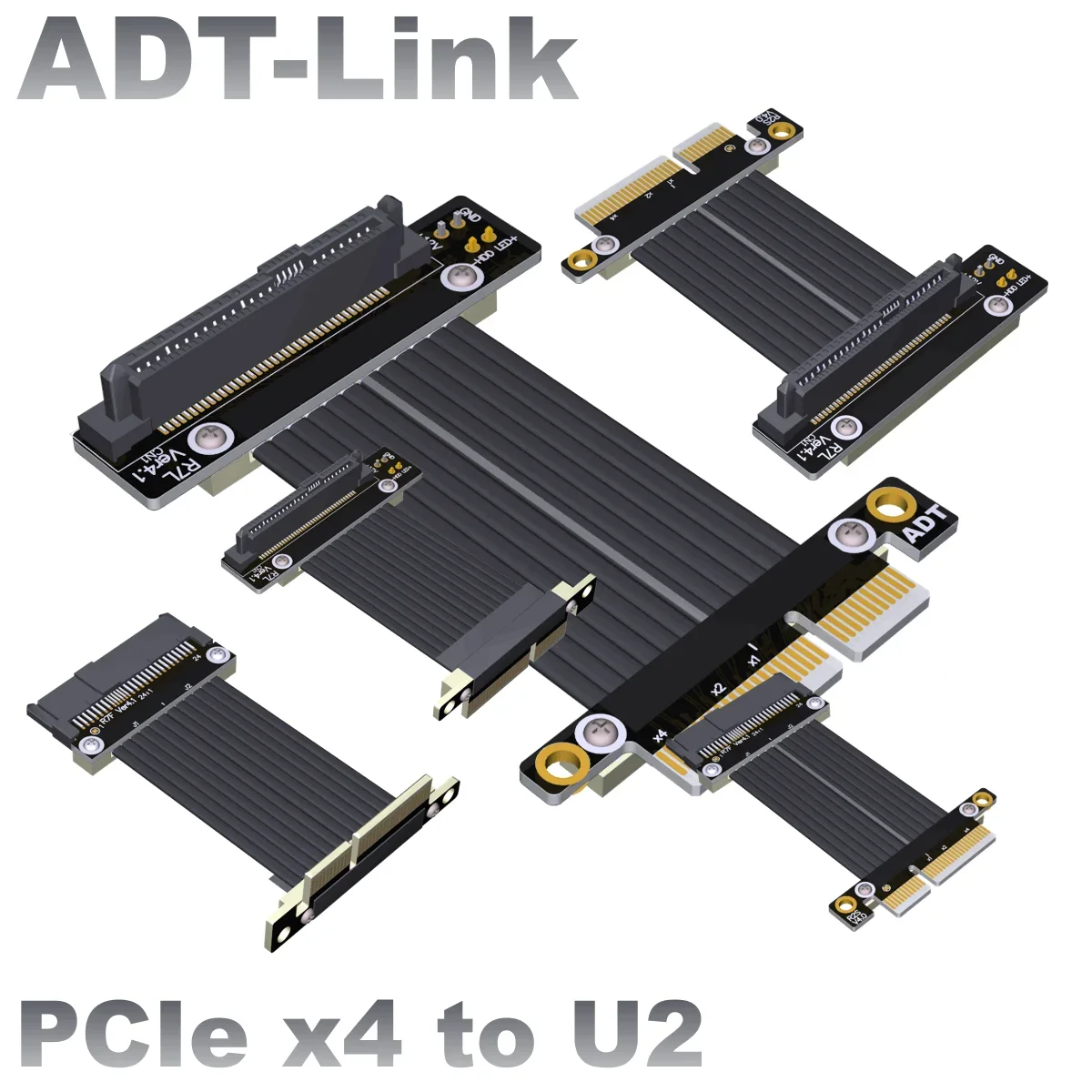 64Gbps Riser U.2 interfaz U2 a PCIE 4,0 X4 SFF-8639 NVMe unidad de estado sólido SSD extensión de transferencia datos Gen4.0 Cable PCIe 4x U2 - imagen 2