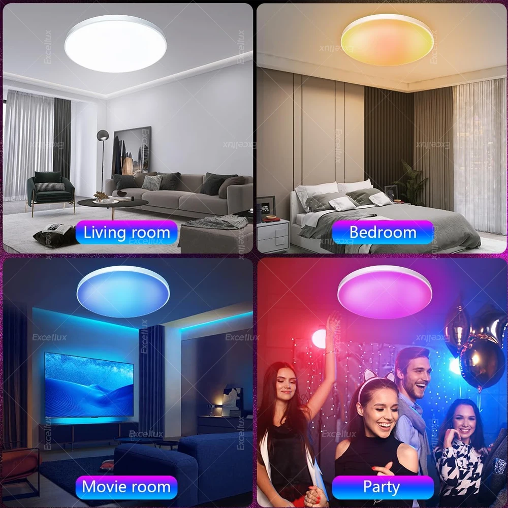 Luz de techo Tuya Zigbee RGBCW regulable WIFI lámpara de techo redonda LED inteligente Compatible con asistente de Google Alexa para decoración de habitación - imagen 5