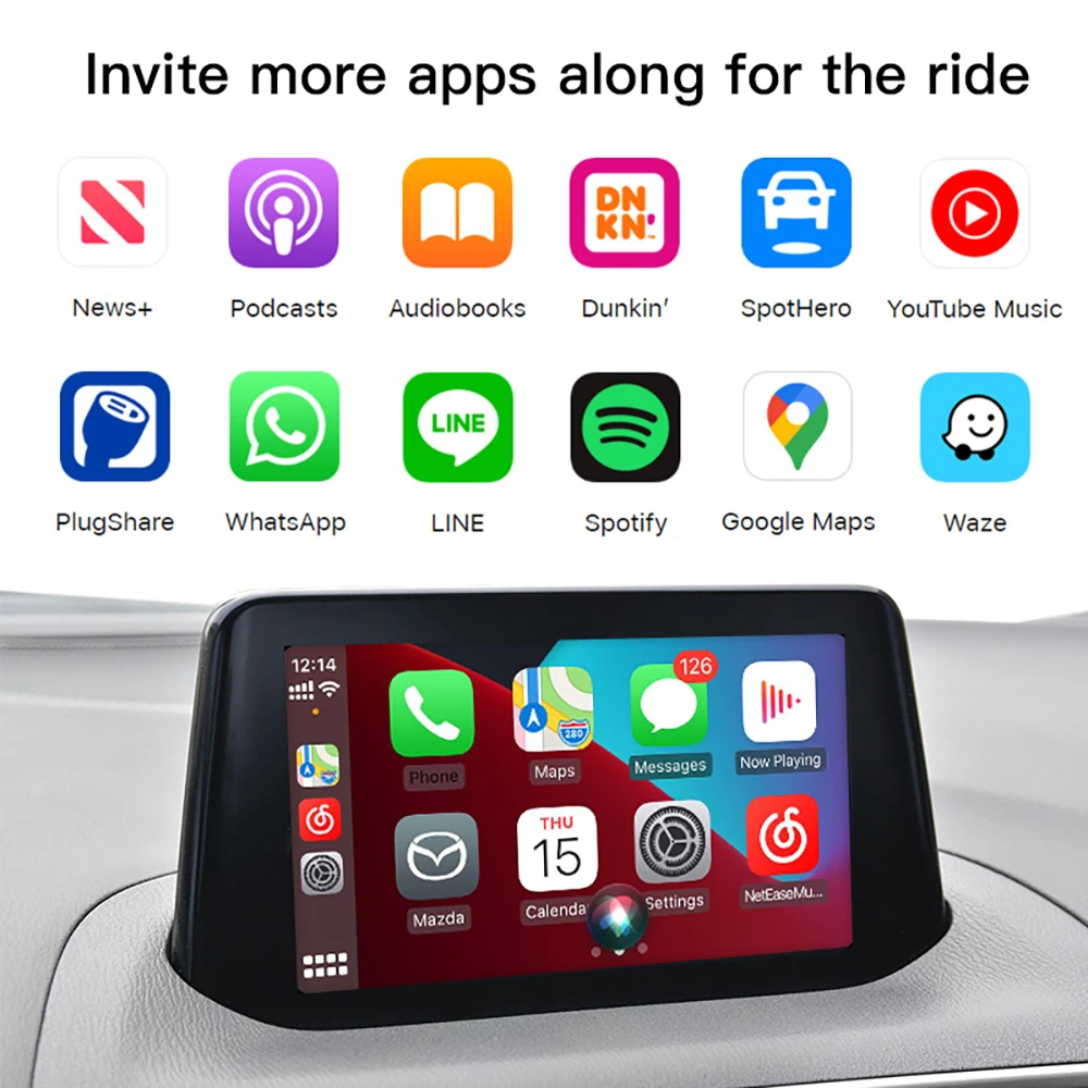 Carplay Adapter Compatible For Mazda 2/3/6/CX3/CX5/CX9/MX5 2014-2021 for Carplay Android Auto For MZD Connect System 00008FZ34 - imagen 2