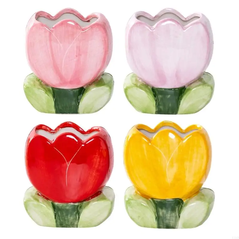 Ceramic Flower Cosméticos Bosques cepillos oficina Organizadores papelería con caja almacenamiento no tóxico y3nd