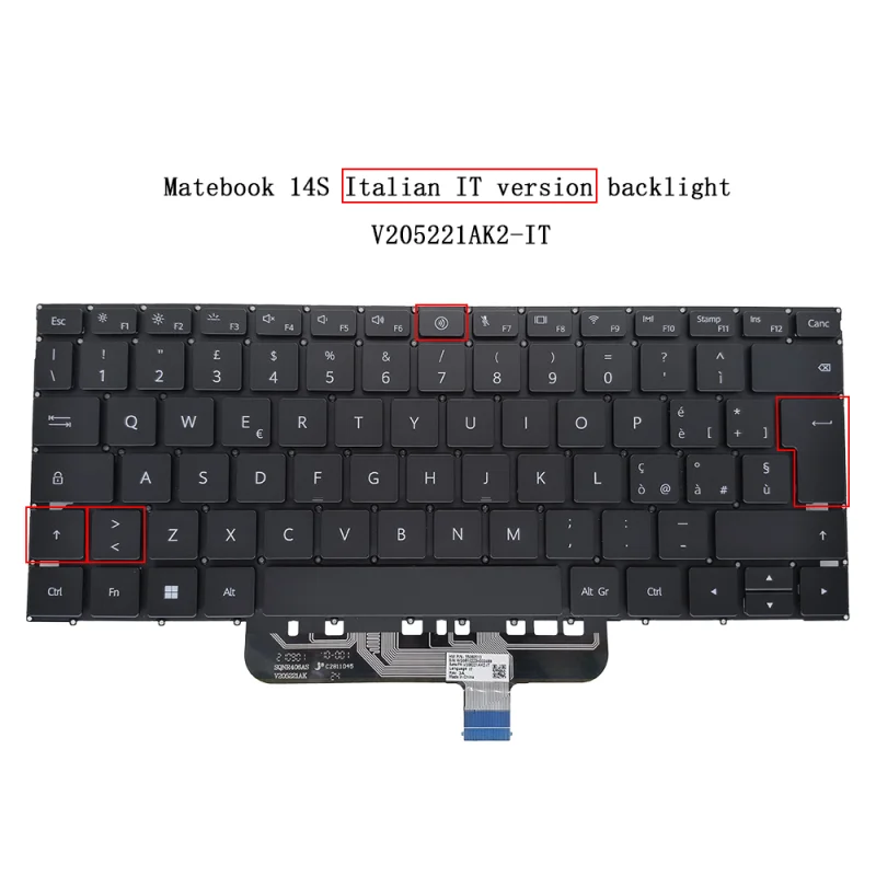Italiano ES retroiluminación del teclado español para Huawei MateBook 14s HKF-X HKF-16 HKF-W76 HKD-W56, teclados para portátiles 13s EMD-W76 W56 - imagen 5