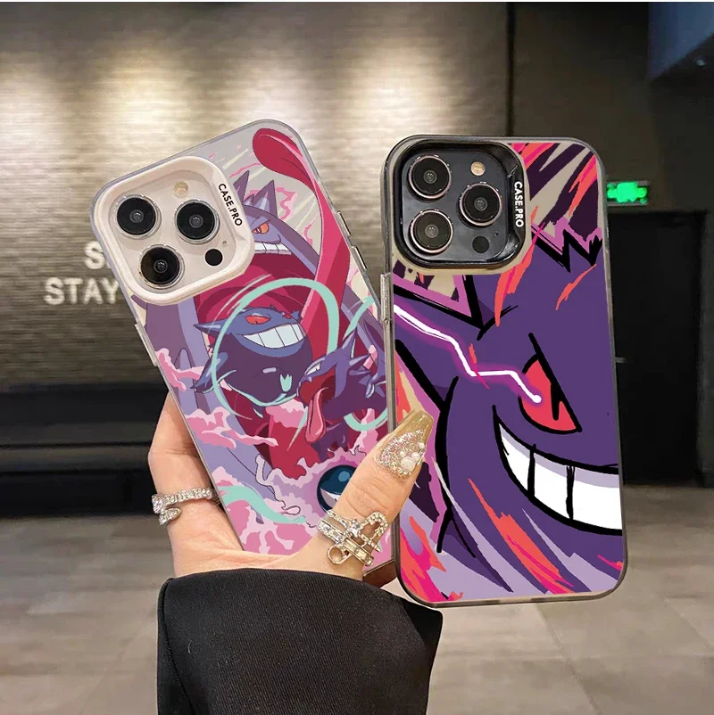 Funda para Samsung Galaxy S25 S24 S23 S22 S21 S20 Plus Ultra S24 FE Note 20 S25 Edge 5G funda púrpura Gengar chapado Anime Pokemon - imagen 3