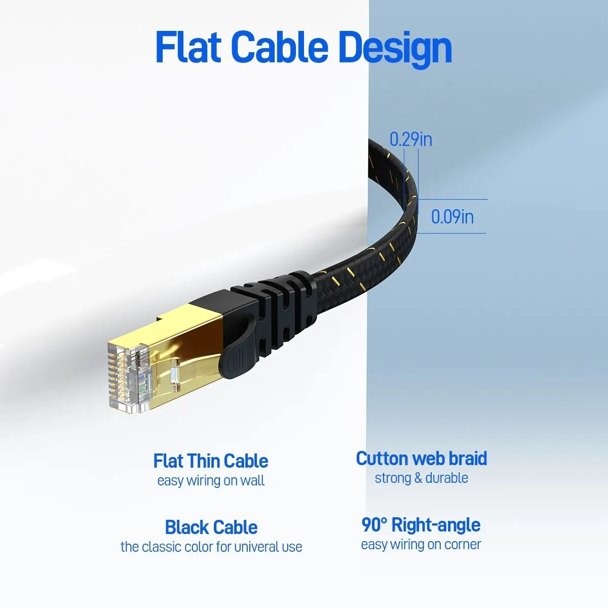 AMPCOM Cable Ethernet Cat 7 RJ45 – Alta Velocidad 10Gbps - imagen 3