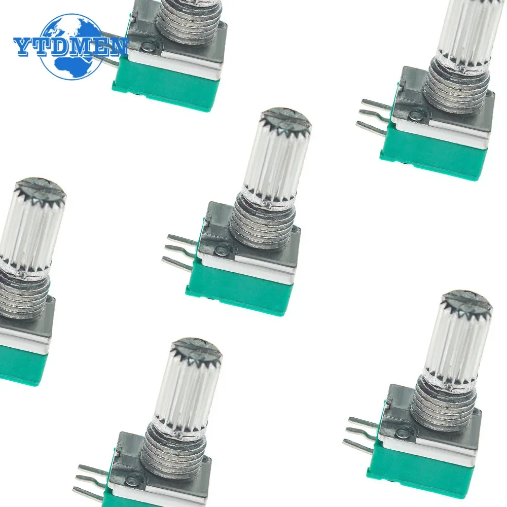 5 uds potenciómetros RK097N potenciómetro de 3 pines 10K B1K 5K 20K 50K 100K 500K eje de Audio 15mm sellado de amplificador - imagen 4