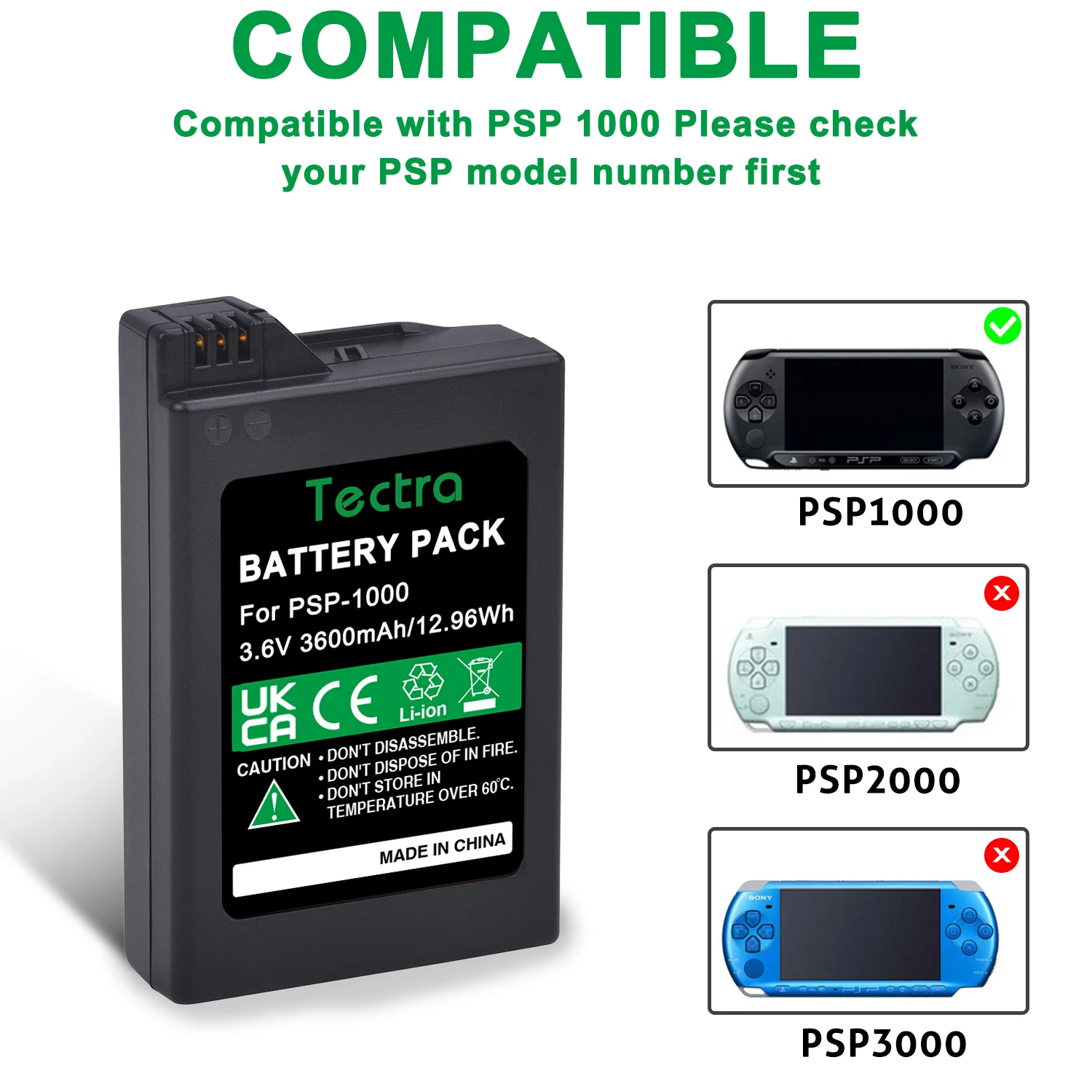 3600mAh 3,6 V PSP-1001 PSP-1000 PSP1000 batería recargable de litio/cargador para Sony PlayStation consola portátil Gamepad - imagen 3